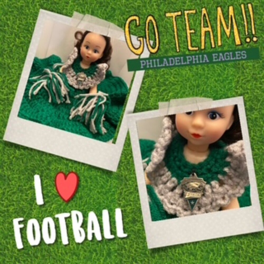 NFL Philadelphia Eagles Team Handmade Crochet Cheerleader Doll
